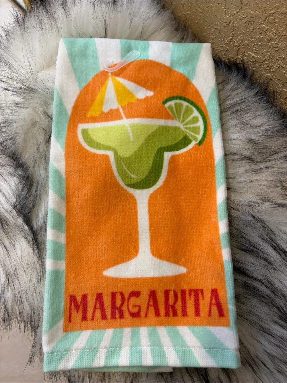 Margarita Cocktail Kitchen Towel - Mint & Orange